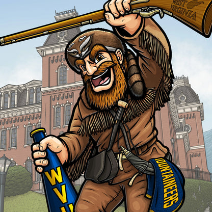 "Hail, West Virginia" West Virginia University Limited Edition Print - Nick Fasnacht Illustration & Design