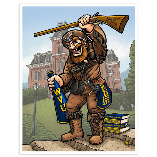 "Hail, West Virginia" West Virginia University Limited Edition Print - Nick Fasnacht Illustration & Design