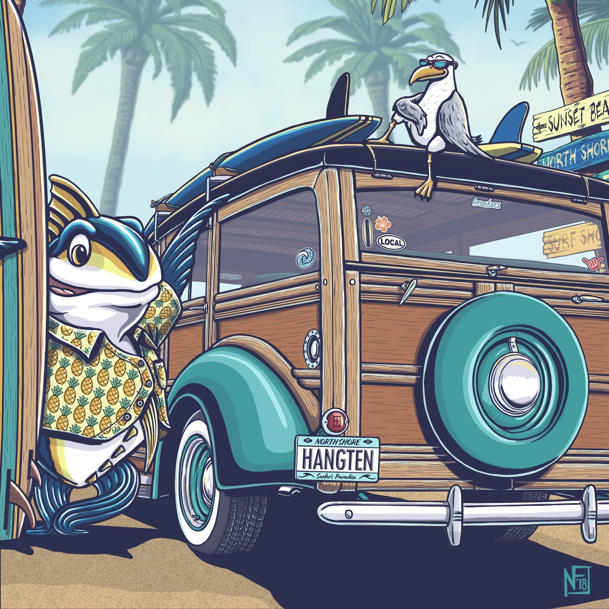 "Woody Wagon" Limited Edition Print - Nick Fasnacht Illustration & Design