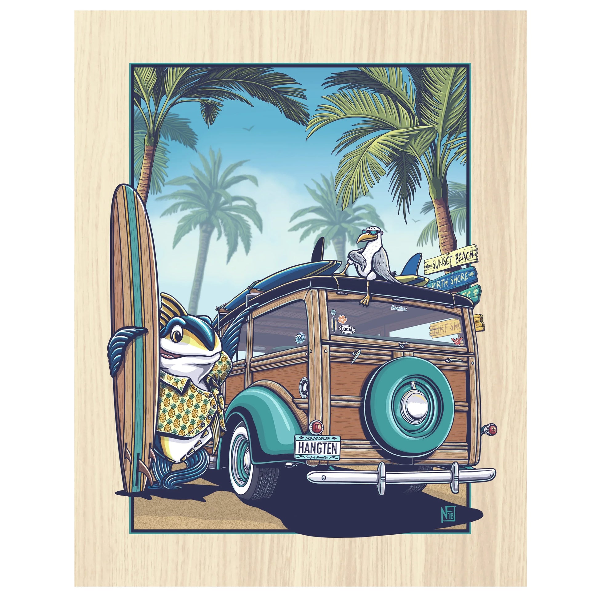 "Woody Wagon" Limited Edition Print - Nick Fasnacht Illustration & Design