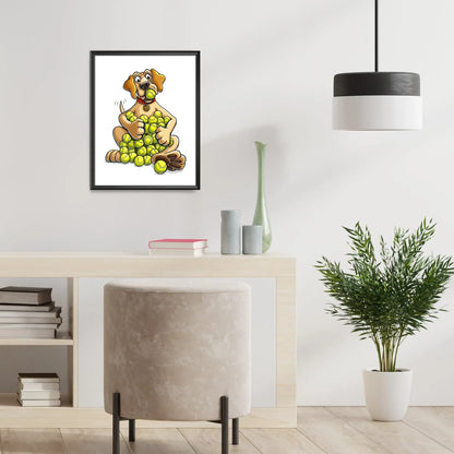 "Fetch" Yellow Lab Limited Edition Print - Nick Fasnacht Illustration & Design