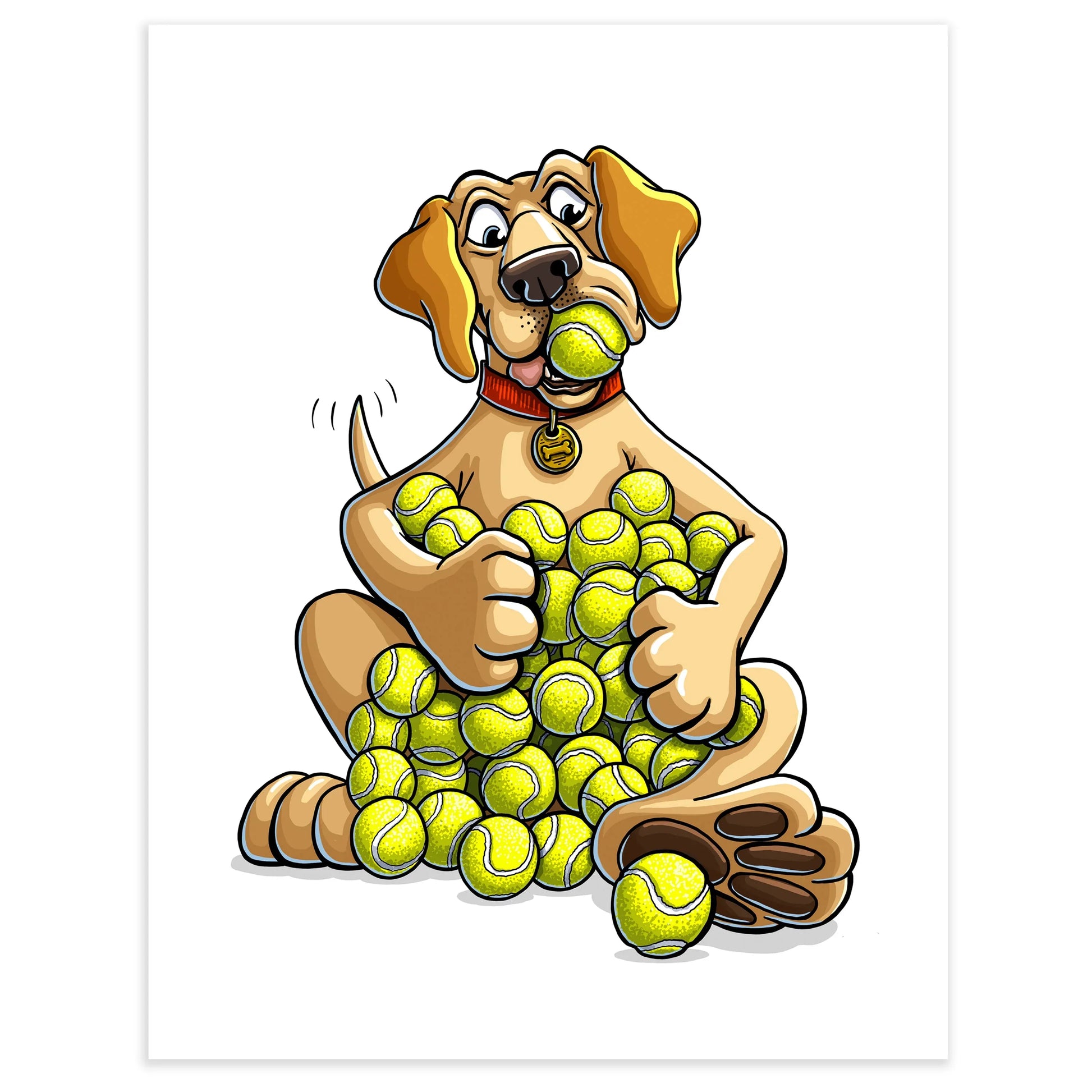"Fetch" Yellow Lab Limited Edition Print - Nick Fasnacht Illustration & Design